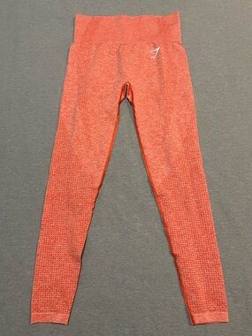 Gymshark Seamless Leggings Small Coral Red Sculpt High Waisted